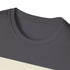 Minimalist sunrise mountain range graphic t-shirt in charcoal, size small.