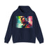 Dynamic Tom Cruise watercolor hoodie in navy, regular fit, unisex.