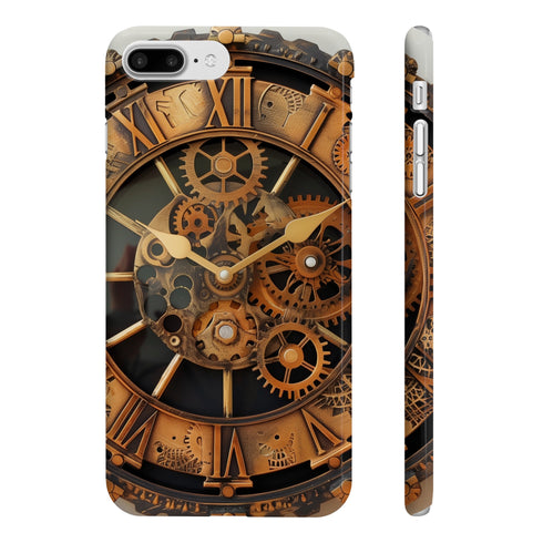Steampunk clock phone case, glossy and slim for iPhone 7/8 Plus.