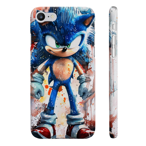 Speedy Sonic-inspired iPhone 7 Plus Slim Glossy phone case.
