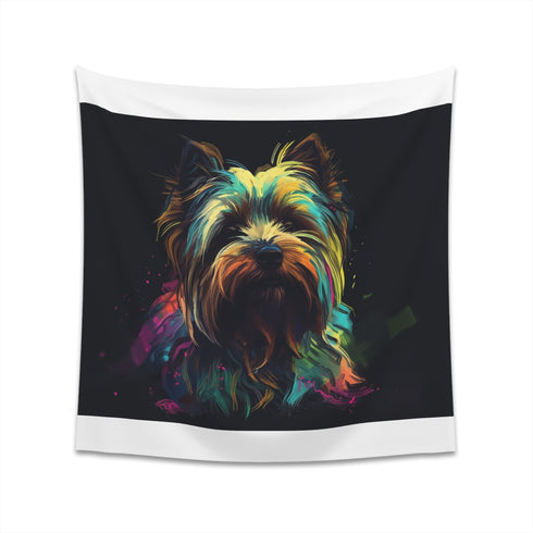 Yorkie Charm Tapestry: Spunky Yorkshire Terrier Design for All Seasons, Perfect Gift - BenCPrints