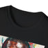 Charcoal cotton T-shirt with vibrant Kanye West portrait in regular fit