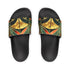 Men's Black Removable-Strap Sandals with Customizable Edge-to-Edge Print