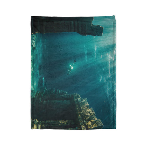 Sunken City Awakening with Energy Plush Fleece Throw Blanket