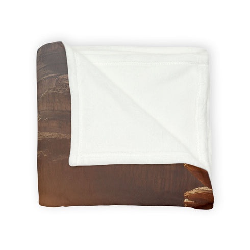 Mystic Key Floating over Canyon Altar Plush Fleece Throw Blanket