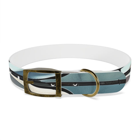 Stylish black onyx Artisan Tile Dog Collar for medium dogs.