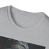 Charcoal cotton crew neck t-shirt with Albus Dumbledore painting design.
