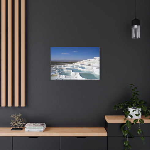 Pamukkale Turquoise Thermal Terraces Sunset Stretched Canvas Wall Art - View 8 | Prints With Passion
