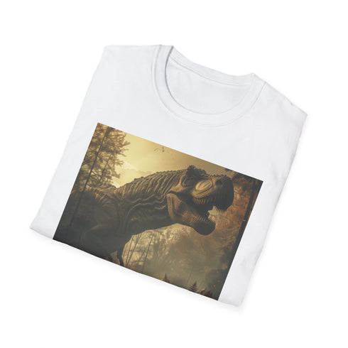 Prehistoric TRex roar graphic t-shirt in charcoal, regular fit.