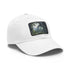 White cotton cap with light brown patch, inspired by Congo Rainforest.