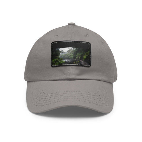 Maui Island Paradise Baseball Cap in White with Light Brown Patch