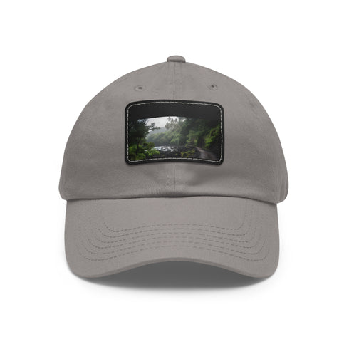 Maui Island Paradise Baseball Cap in White with Light Brown Patch.