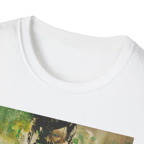 Charcoal Green Lantern T-shirt with vibrant superhero portrait and cosmic adventure theme