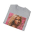 Charcoal cotton T-shirt with vibrant Barbie painting and soft crew neck fit