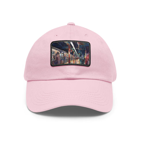 New York City sunset watercolor subway map baseball cap, unisex hat.