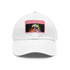 Neon watercolor Storm Trooper baseball cap in white with light brown patch.