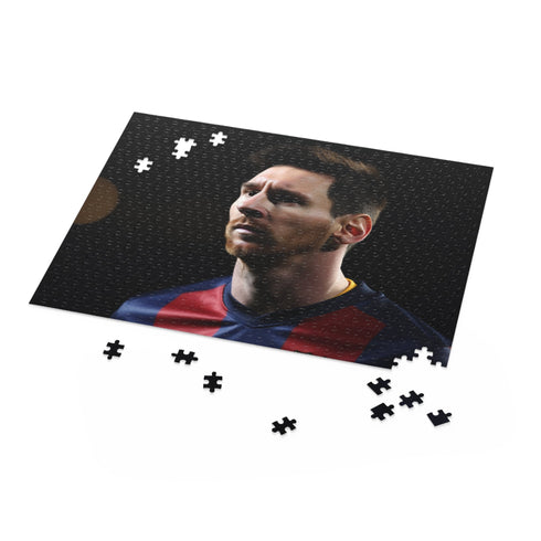 Lionel Messi puzzle of the legendary soccer superstar on the field