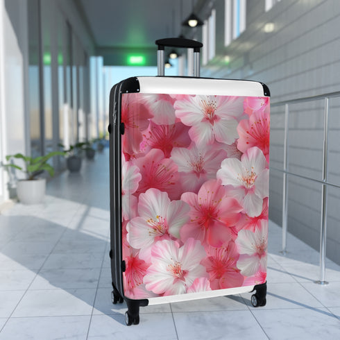 Small Black Cherry Blossom Bliss Suitcase for Travel Accessories.