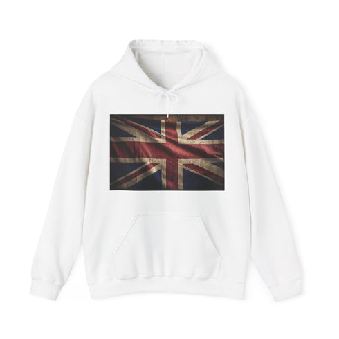 Union Jack flag design Navy Hoodie - British pride, all-day comfort.
