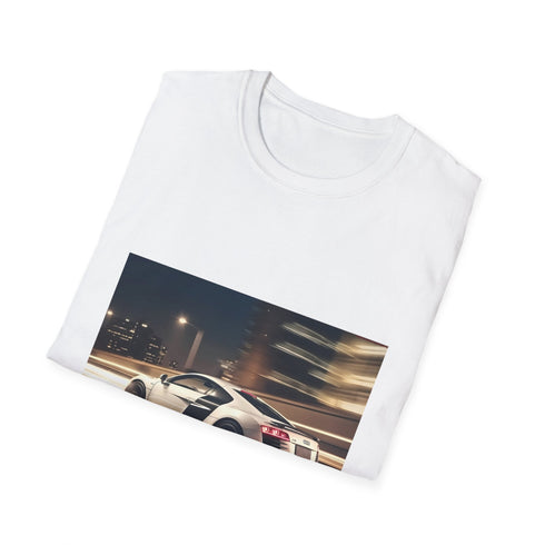Charcoal cotton T-shirt with vibrant Audi R8 design capturing speed and adventure