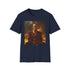 Charcoal crew neck T-shirt with vibrant Avatar elemental graphic design