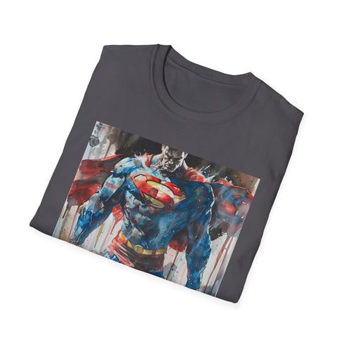 Superman T-Shirt in Charcoal, size S; cotton crew neck DTG.