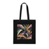 Art Deco Rhapsody Tote Bag in Black Cotton with Abstract Geometric Patterns