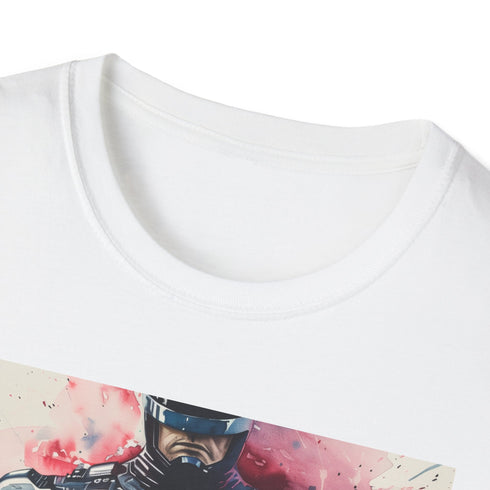 Charcoal cotton RoboCop T-shirt with crew neck and regular fit