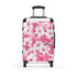 Small Black Cherry Blossom Suitcase: Elegant Spring Travel Accessories.