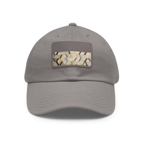 Cream and gold Kilim baseball cap with unique texture and pattern.