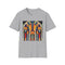 Geometric art deco charcoal t-shirt soft cotton fabric mens casual wear
