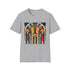 Geometric art deco charcoal t-shirt soft cotton fabric mens casual wear