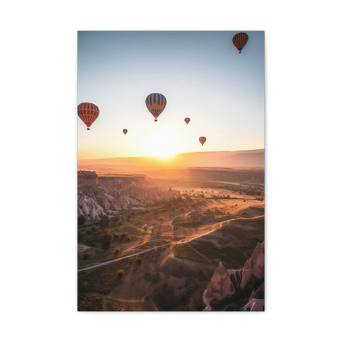 Hot Air Balloons Canvas Art Print Sunrise Landscape Indoor Home Decor