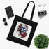 Eternal Rose Tote Bag, Cotton, Black, Skulls and Roses Design