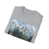 Mystical Fantasy Castle Charcoal T-Shirt Soft Fabric Unisex Men/Women Size S
