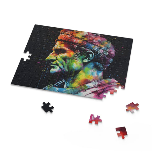 Vibrant Caesar Watercolor Neon Colors jigsaw puzzle for all ages.