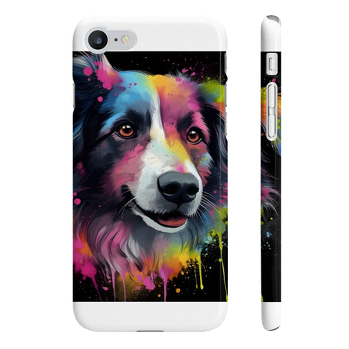 Phone Case with Elegant Collie Design, Glossy Finish, Compatible with iPhone 7/8 Plus