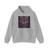 Navy tribal animal totem unisex hoodie with intricate patterns.