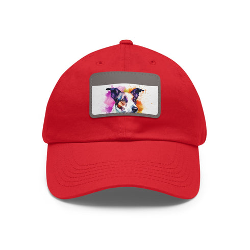 Adorable Jack Russell Snapback Cap in White with Light Brown Patch