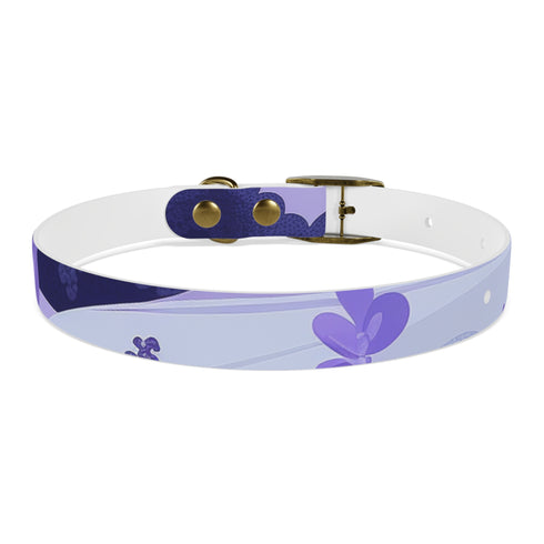 Stylish Lavender Fields Dog Collar with Vibrant Flower Pattern.