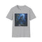 Moonlit castle graphic charcoal cotton t-shirt size small for summer adventure