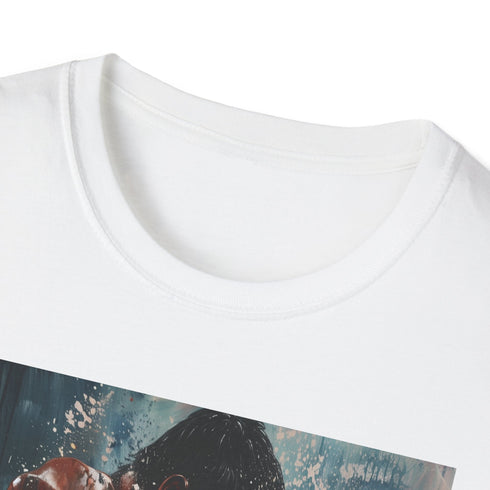 Boxer portrait charcoal tee: soft, vibrant mens/womens summer staple.