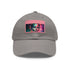 Neon watercolor charm baseball cap with light brown rectangle patch.