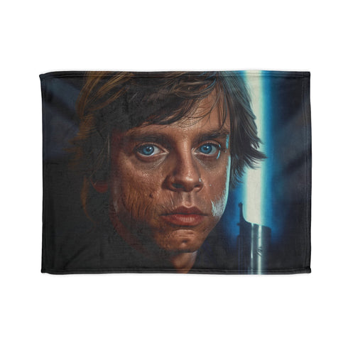 Luke Skywalker Lightsaber Blanket in 30'' x 40'' size, sublimation design.