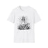 Charcoal cotton t-shirt featuring hand-drawn lighthouse illustration with resilient coastal theme