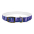 Stylish lavender fields dog collar for medium dogs in black onyx.