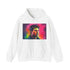 Vibrant neon watercolor Tom Cruise hoodie, navy, regular fit, unisex sweatshirt.