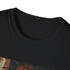 Charcoal cotton crew neck t-shirt with distressed 90s grunge revival design
