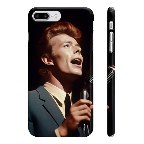 Slim glossy Bowie Stardust iPhone 7 Plus/8 Plus phone case.