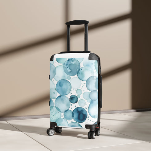 Ocean Blue Eyes Suitcase: Small Black Travel Bag with Eye Pattern
